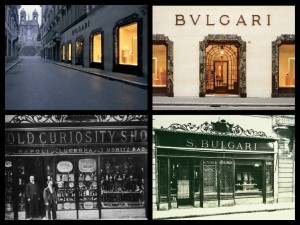 negozio bulgari in via dei condotti nel 1999, sotto nel 1906 e negli anni '20