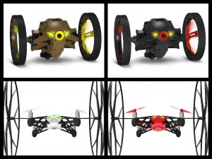 Minidroni Parrost, a sinistra dumping, a destra rolling