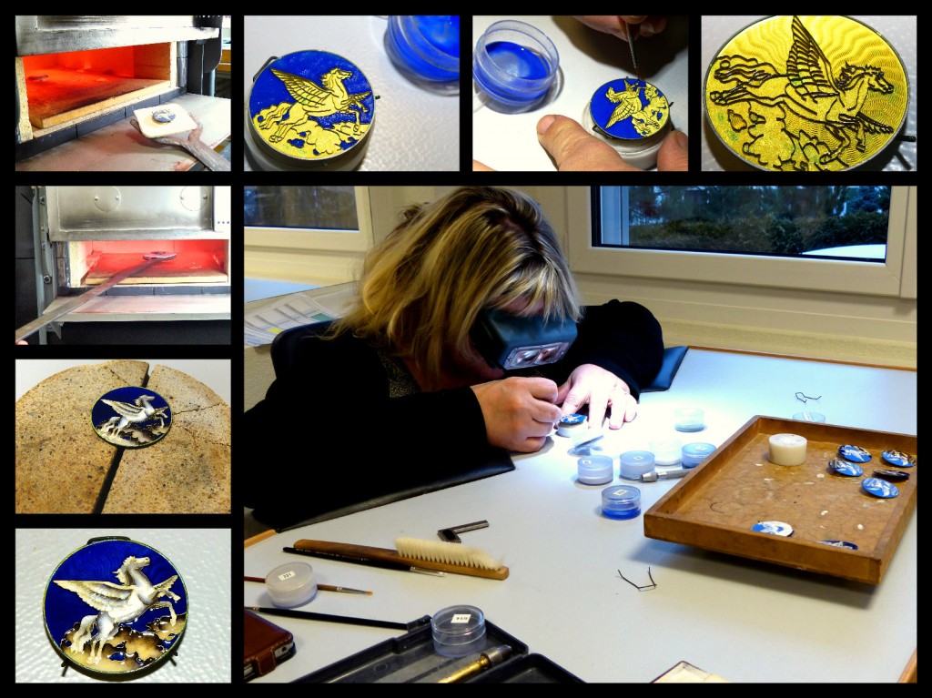 La lavorazione del quadrante in smalto cloisonné grand feu e la cottura