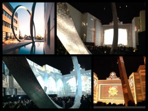 Lo spazio tra i due edifici della sede trasformato in lounge