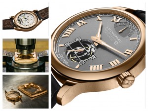 Chopard L.U.C. Tourbillon QF Fairminder e la sua lavorazione, in alto l'oro inserito nel forno