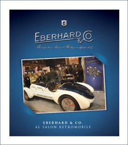 Il manifesto di Eberhard&Co e una vettura d'epoca