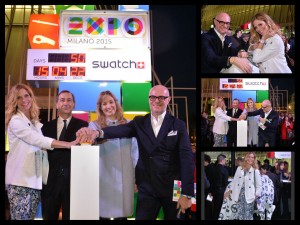 L'inaugurazione a Milano del count-down Swatch