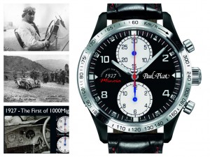 Paul Picot Gentleman chronograph, left Minoia on Bugatti, during the first 1000Miglia and the idea for the new dial