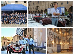 A Mantova la squadra Eberhard che annovera 16 vetture, Mario Peserico AD di Eberhard Italia, i vincitori Vasco/Guerini e i premi esposti nel teatro Bibiena