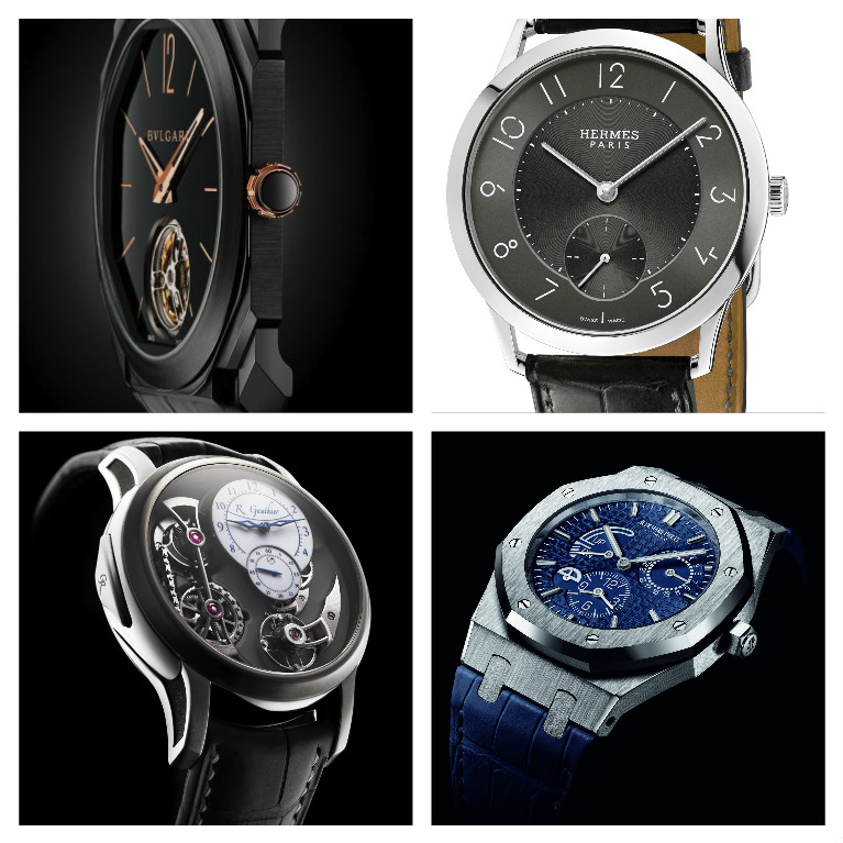Bvlgari Octo UltraNero, Hermès Slim, mm 39,5 ardesia,Audemars Piguet RO GMt, 