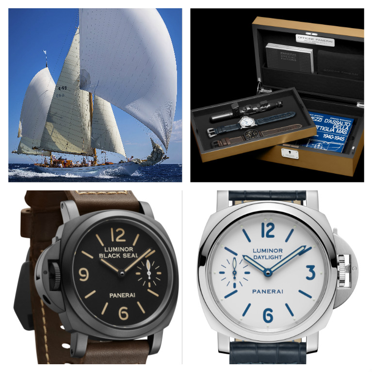 Panerai, il ketch Eileean, il set dei Luminor 8 gg e i due orologi