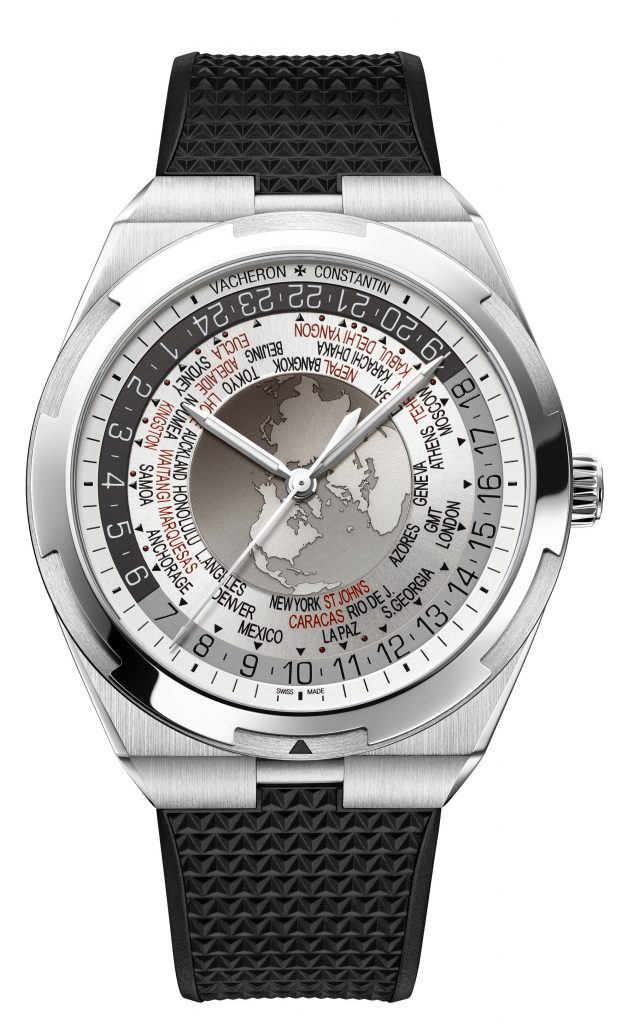 World Time Overseas cadran gris 7700V-110A-B129 bracelet caoutchouc