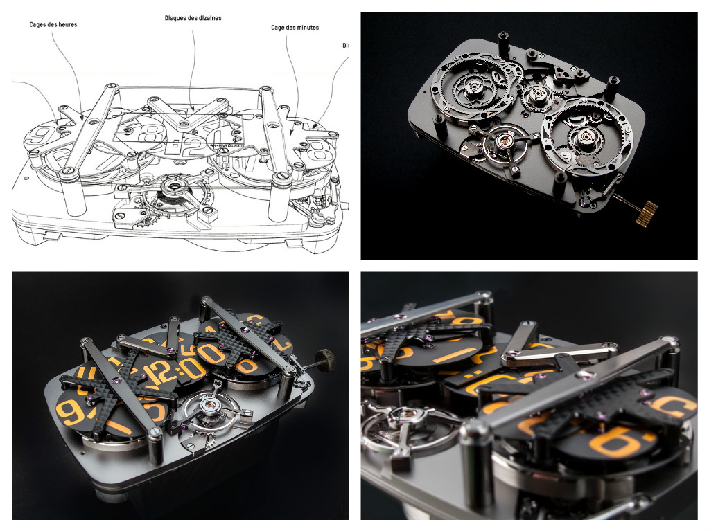 Il disegno tecnico del movimento e tre fotografie