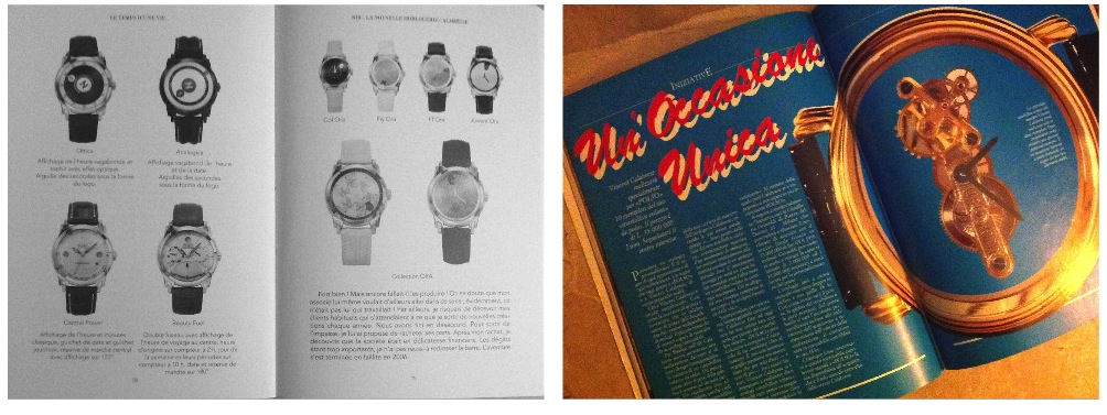 le collezioni nel libro di Vincet e la doppia pagina su orologidaPOLSO